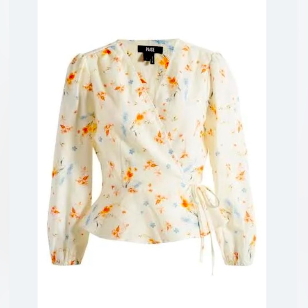 Paige floral wrap up top blouse , size xs, NWOT